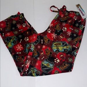 Scooby-Doo Christmas Minky Fleece Sleep Pajama Pants Red Christmas Tree Men M